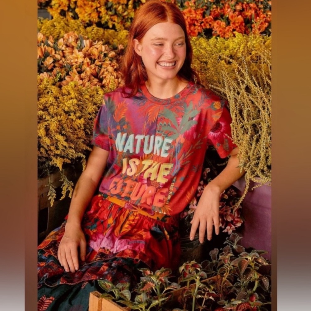 Farm Rio “Nature Is the Future” Tropical Graphic Tee –‎ Size S